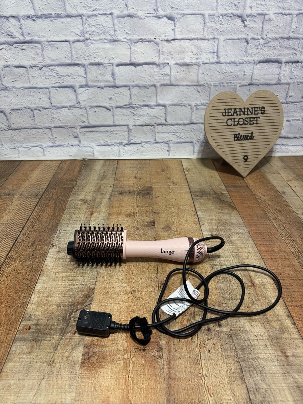 L'ange Hair Le Volume Eleve 2-in-1 Titanium Brush Hair Dryer - Blush